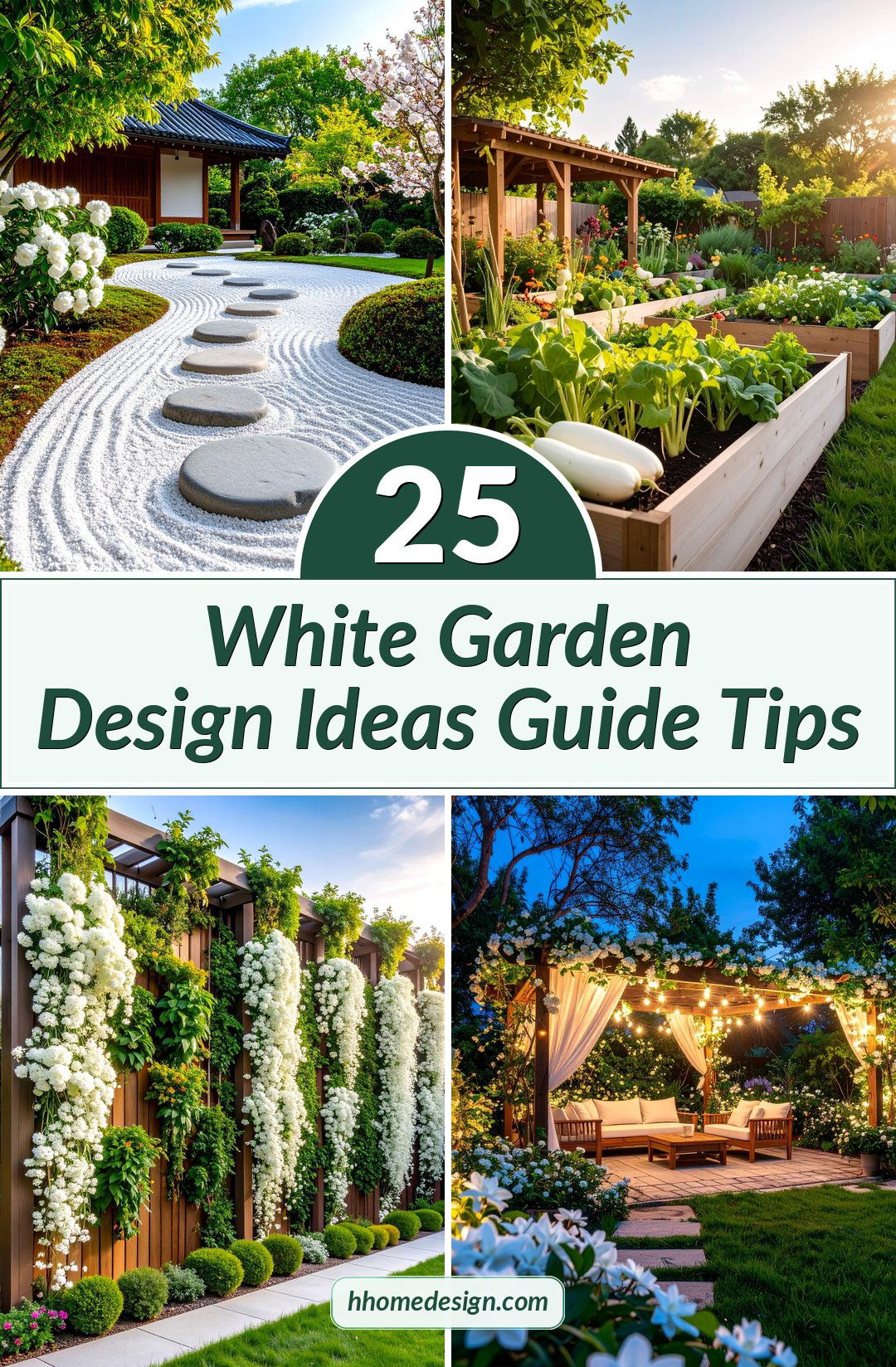 25 White Garden Design Ideas Guide Tips