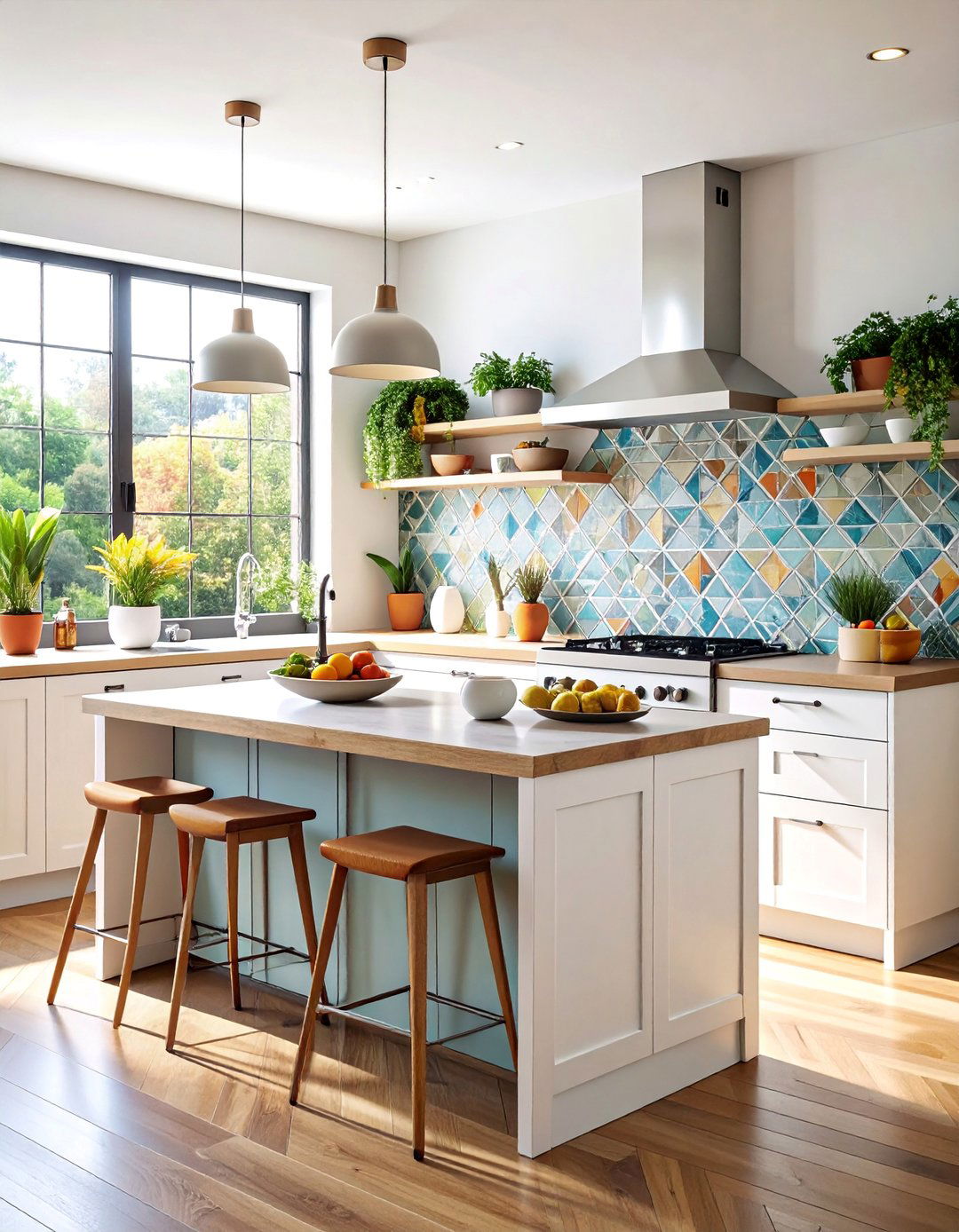 White Glass Mosaic Kitchen Backsplash - 25 White Kitchen Backsplash Ideas