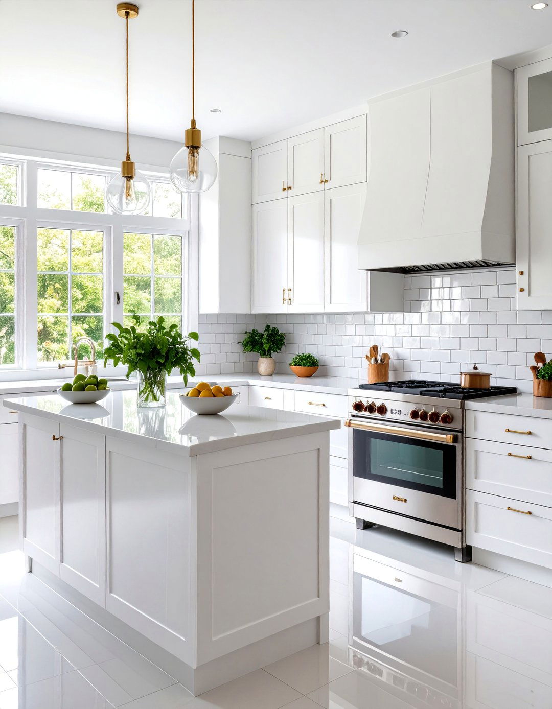 White Glossy Kitchen Backsplash - 25 White Kitchen Backsplash Ideas