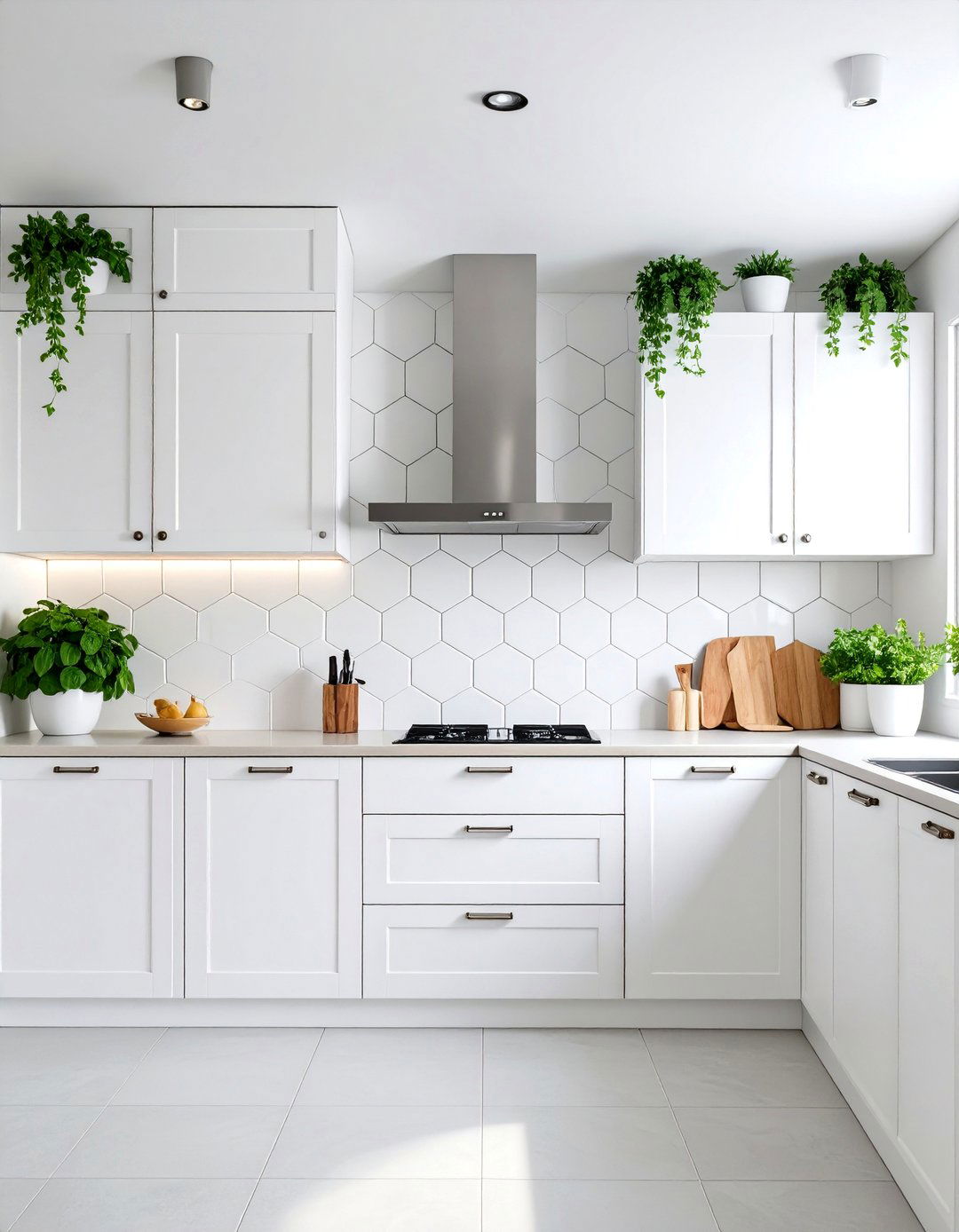 White Hexagon Tile Kitchen Backsplash - 25 White Kitchen Backsplash Ideas