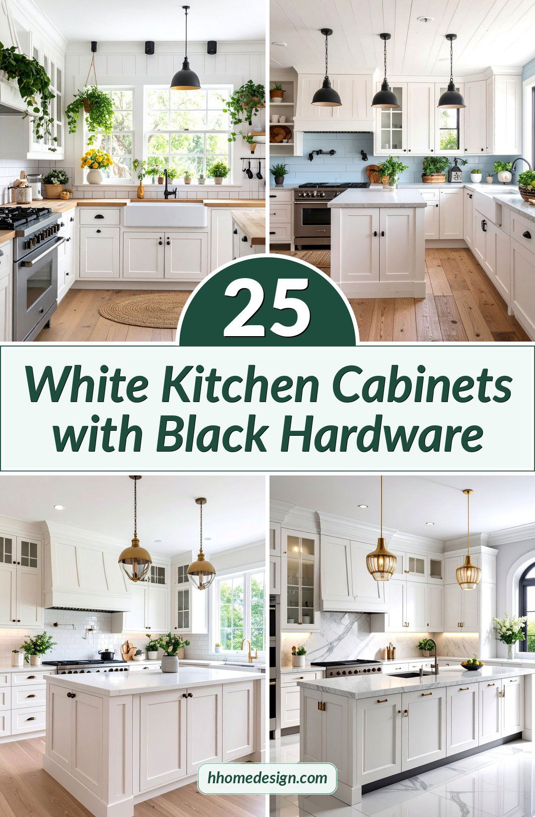 25 White Kitchen Cabinets with Black Hardware