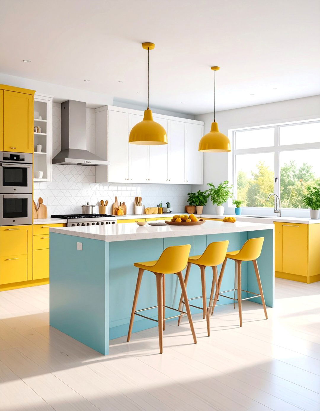 White Kitchen with Breakfast Bar Seating - 25 White Kitchen with Stainless Steel Appliances Ideas