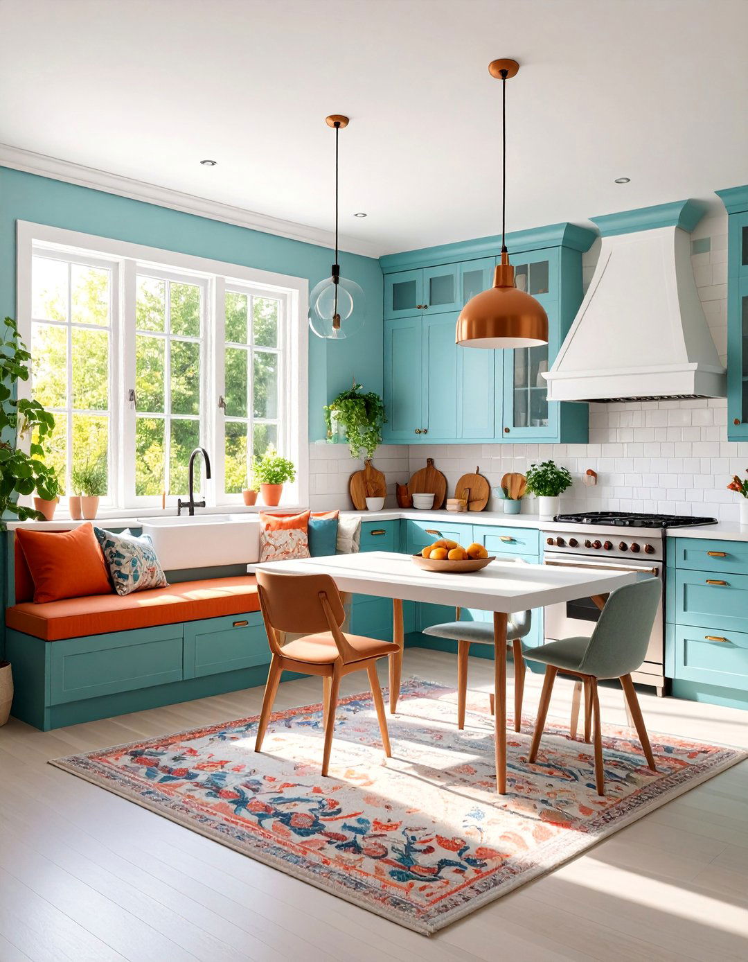 White Kitchen with Breakfast Nook - 25 White Kitchen Ideas
