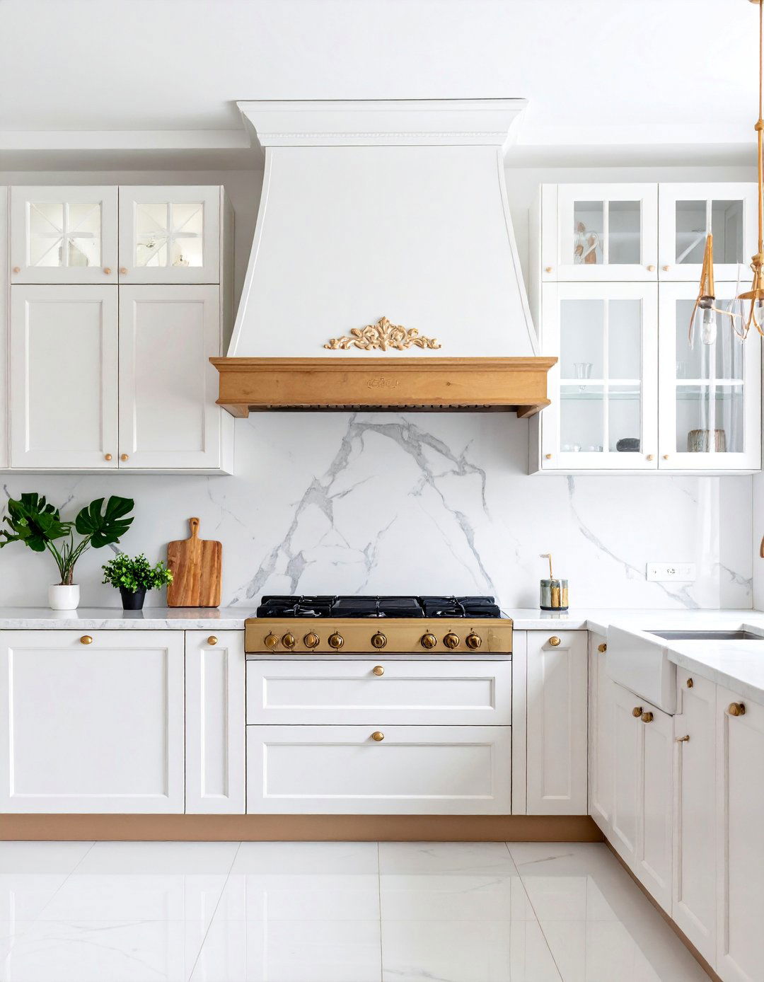 White Kitchen with Decorative Range Hood - 25 White Kitchen Ideas