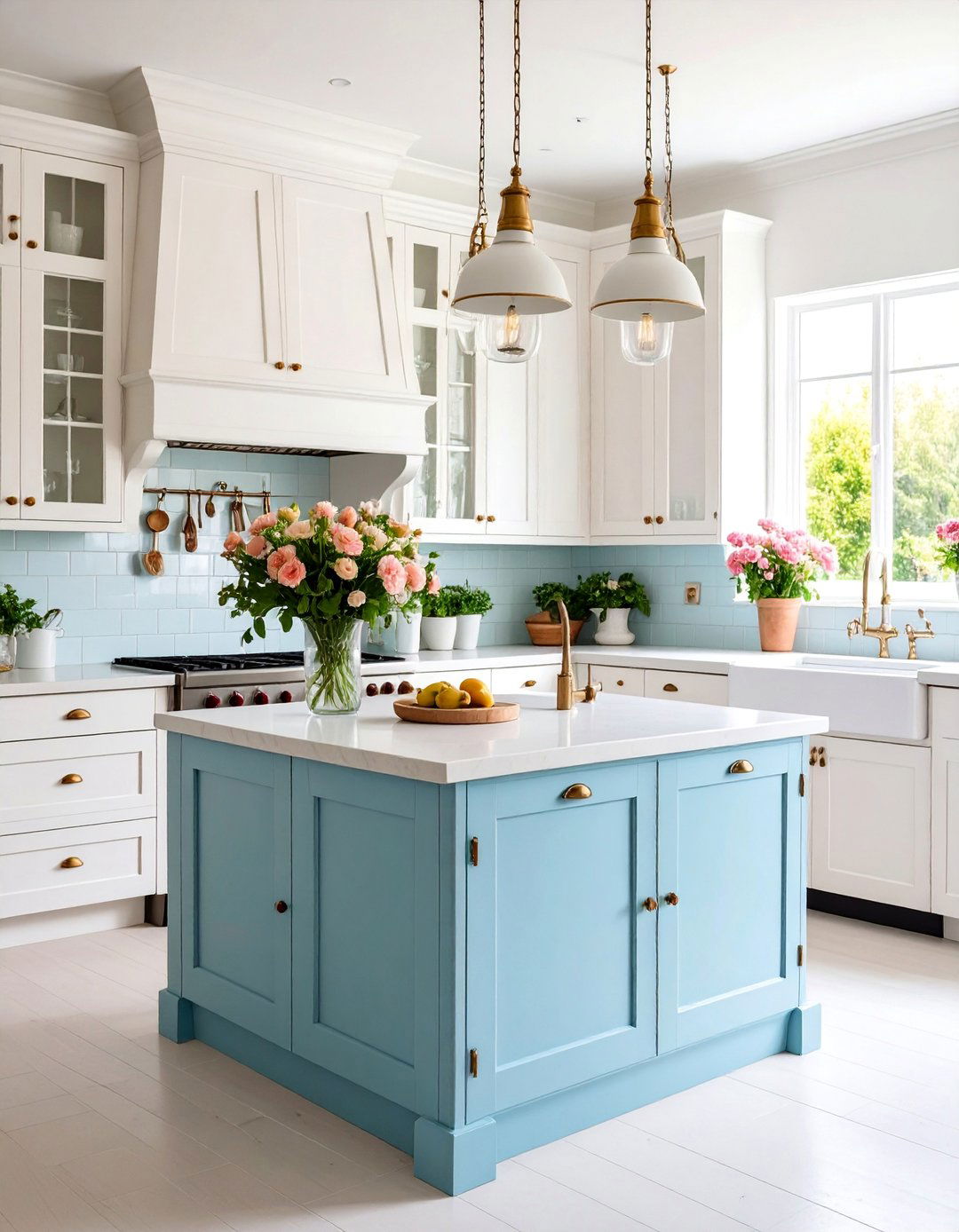 White Kitchen with Vintage Inspired Elements - 25 White Kitchen with Stainless Steel Appliances Ideas