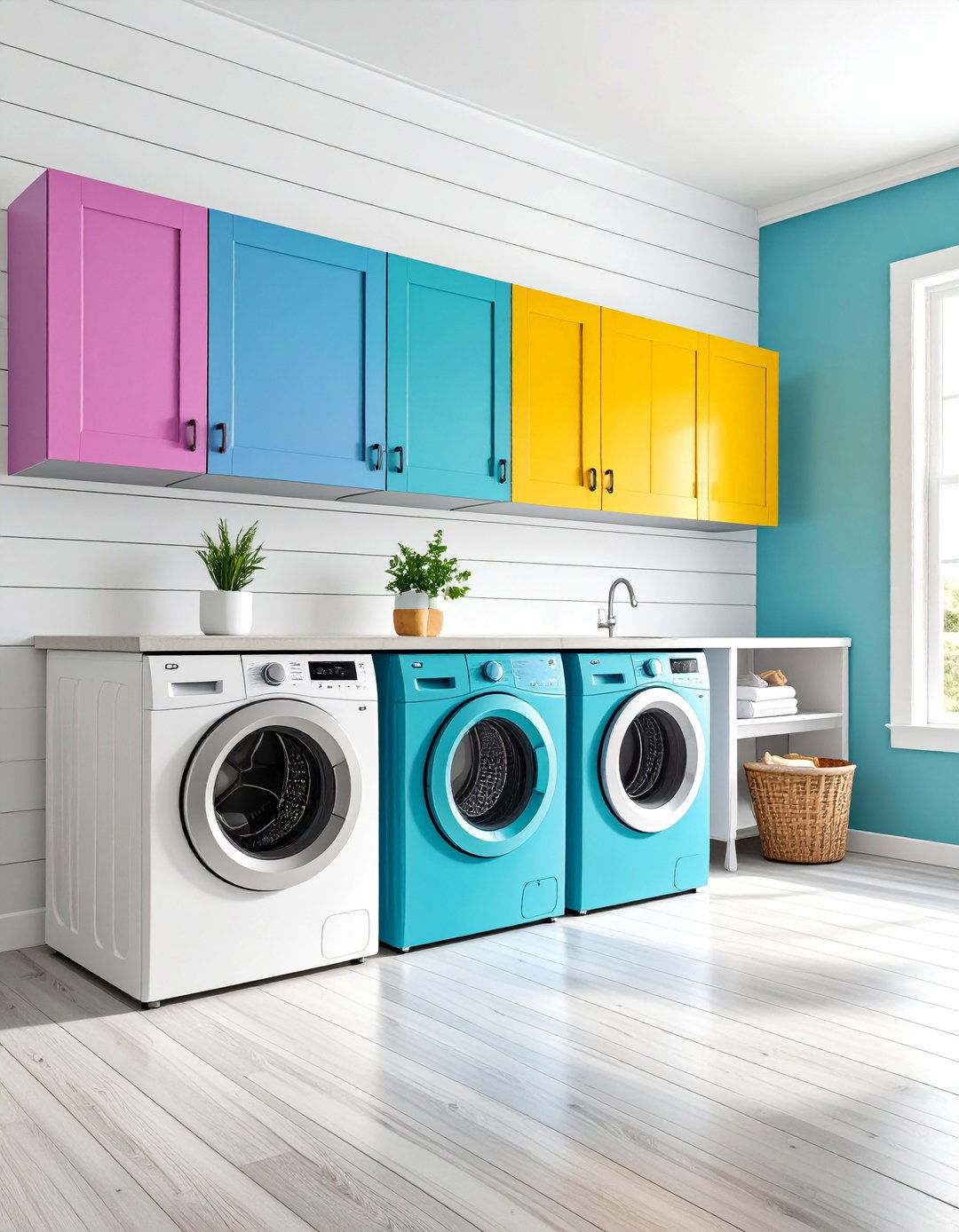 White Laundry Room Refresh - 25 shiplap accent wall ideas