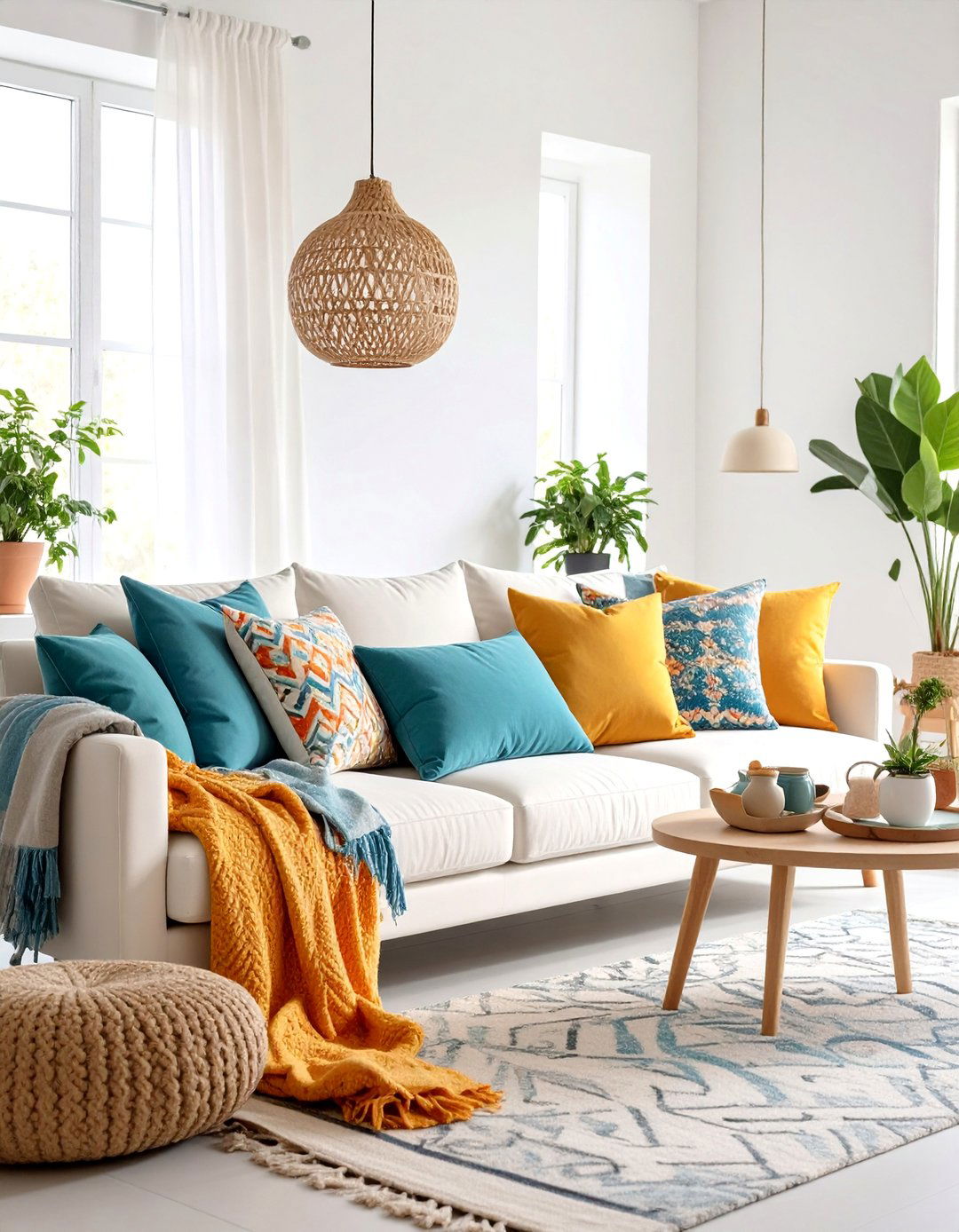 White Living Room with Seasonal Flexibility - 25 White Living Room Ideas
