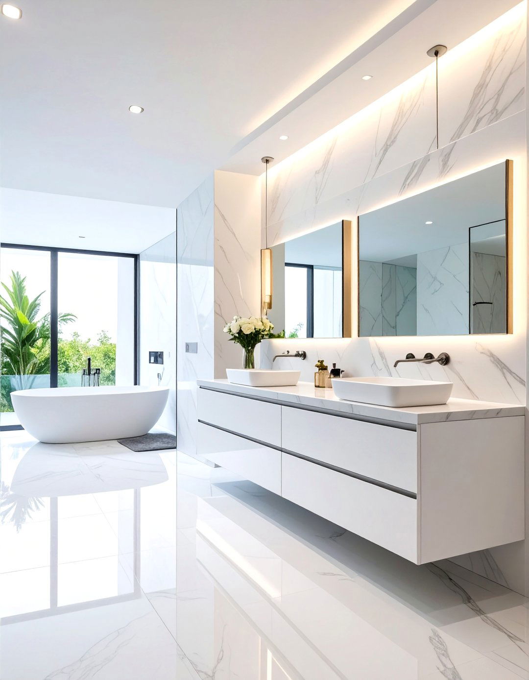 White Luxury Spa Bathroom - 25 Small White Bathroom Ideas