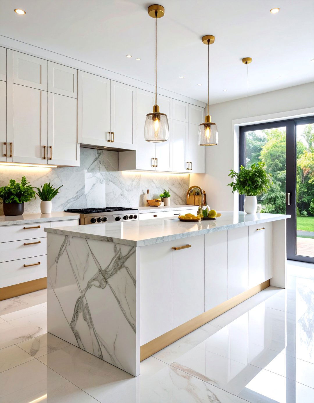 White Mixed Material Kitchen Backsplash - 25 White Kitchen Backsplash Ideas