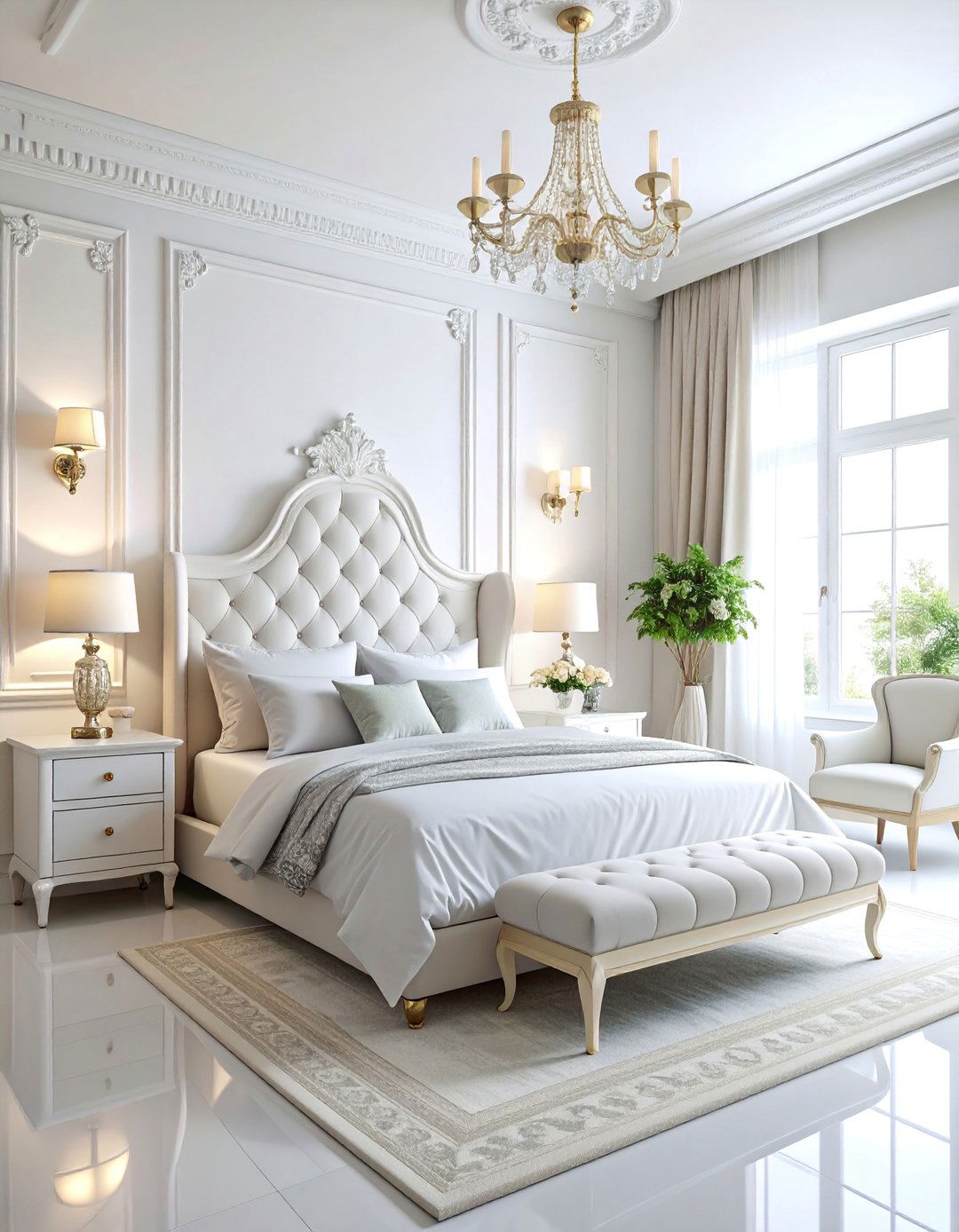 White Monochromatic Texture Bedroom - 25 White Bedroom Ideas