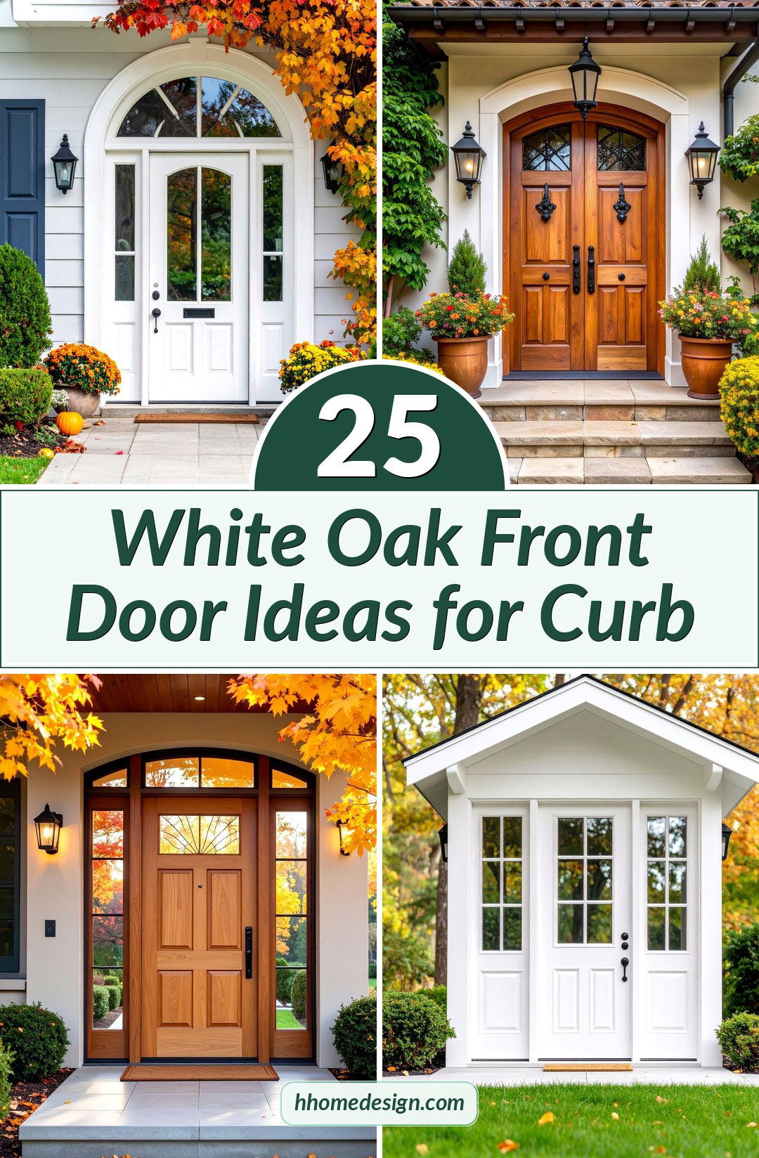 25 White Oak Front Door Ideas for Curb