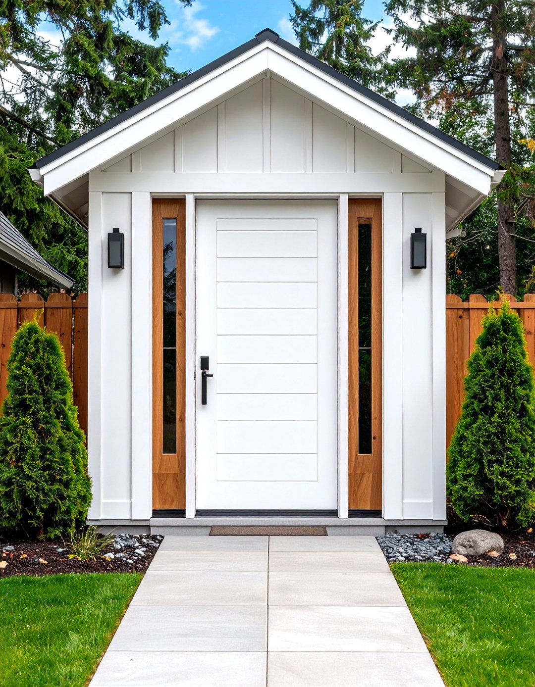 White Oak Pivot Door with Horizontal Plank Design - 25 White Oak Front Door Ideas