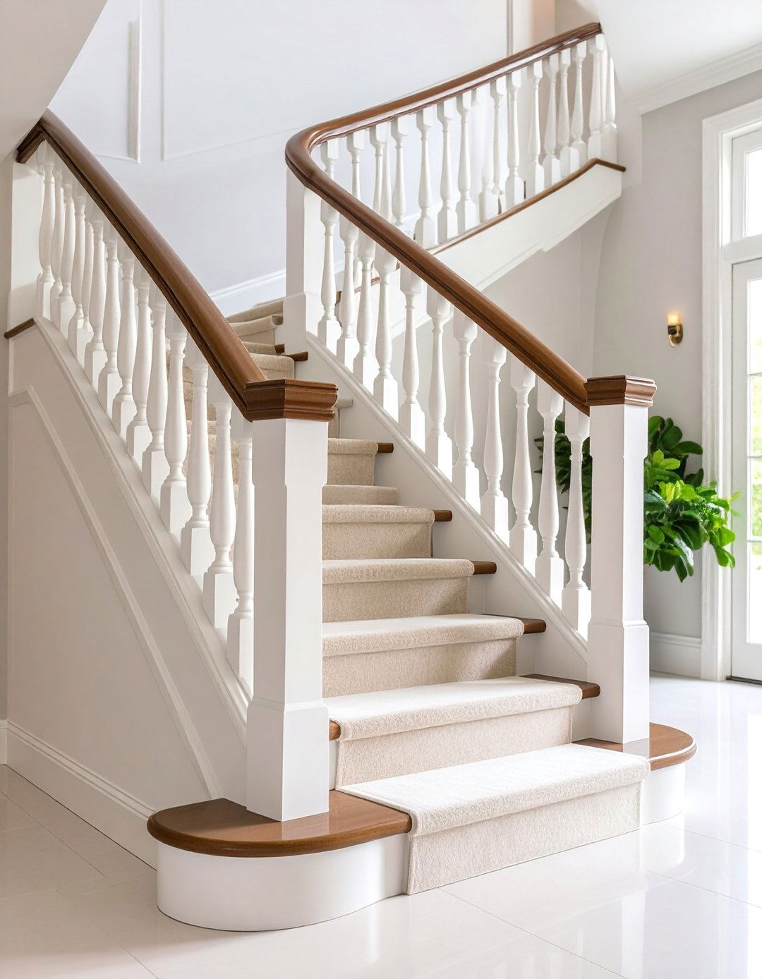 White Oak Staircase with Fabric Wrapped Railings - 25 White Oak Staircase Ideas