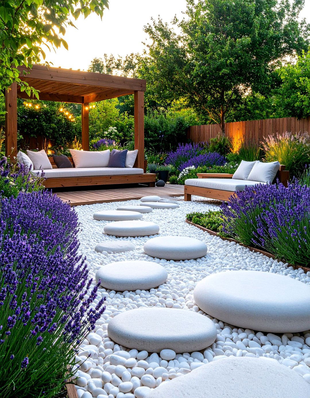 White Pebble Therapeutic Sensory Garden Design - 25 White Rock Landscaping Ideas