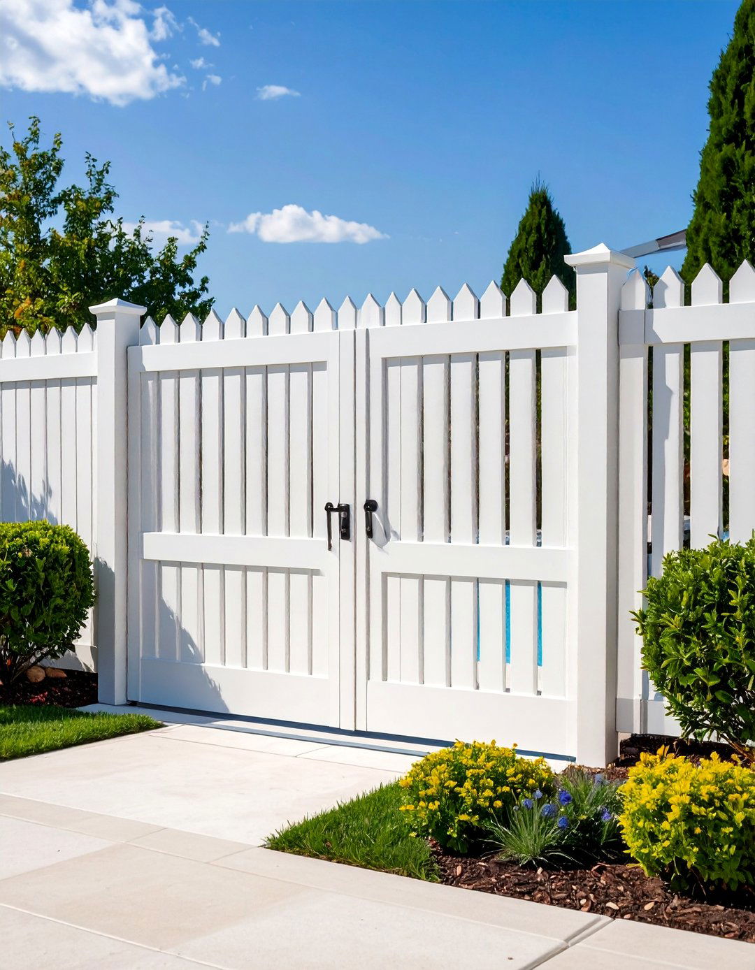 White Pool Safety Privacy Fence - 25 White Privacy Fence Ideas