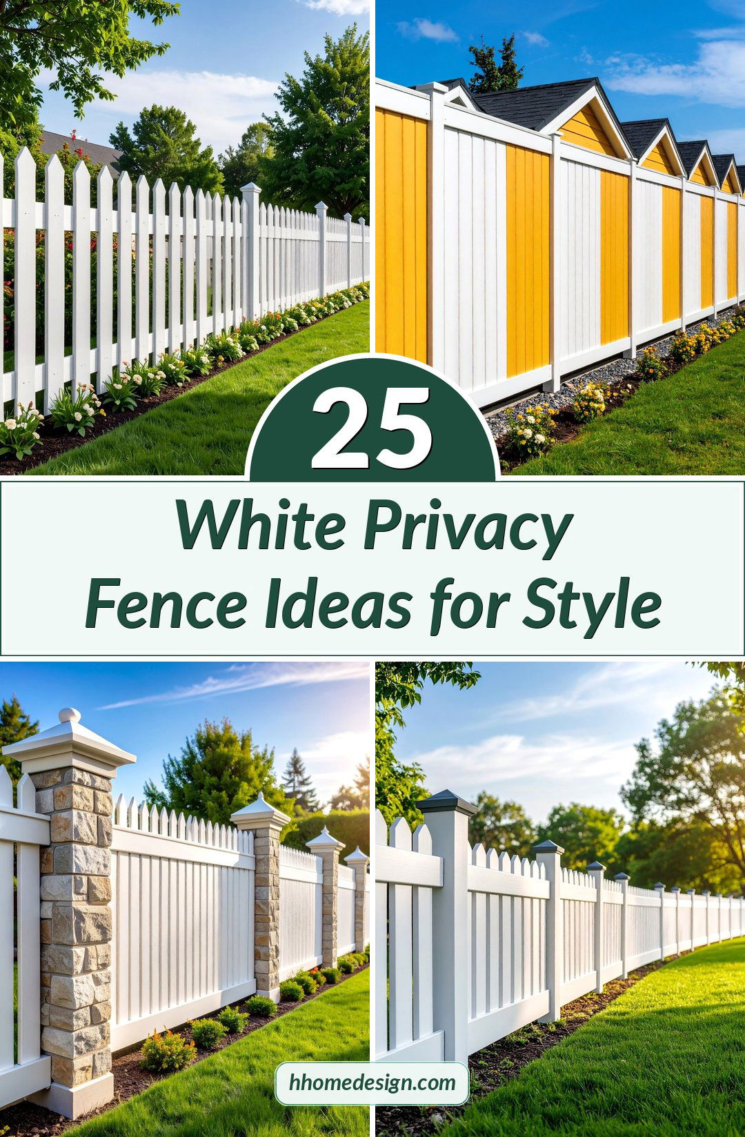 25 White Privacy Fence Ideas for Style