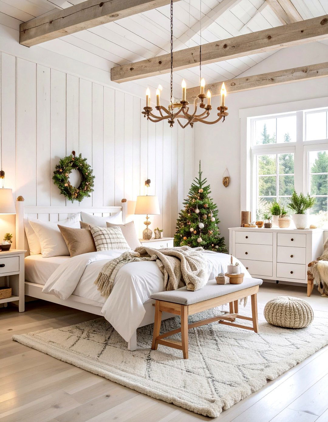 White Rustic Lodge Bedroom - 25 White Bedroom Ideas