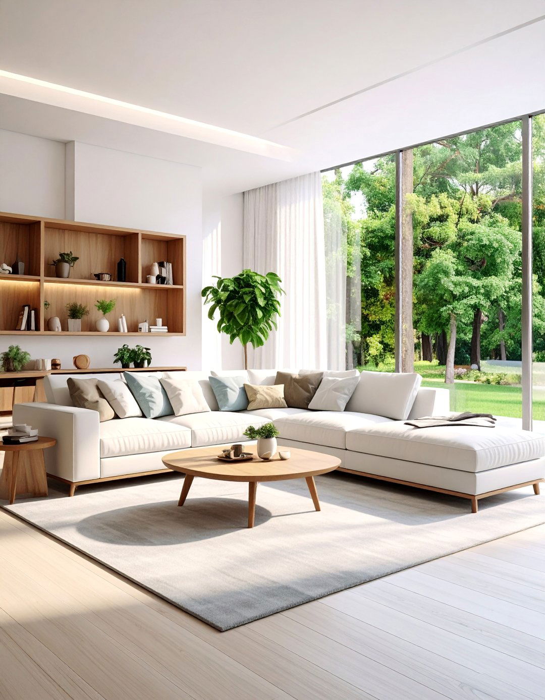 White Sectional Modern Family Entertainment Hub - 25 White Couch Living Room Ideas