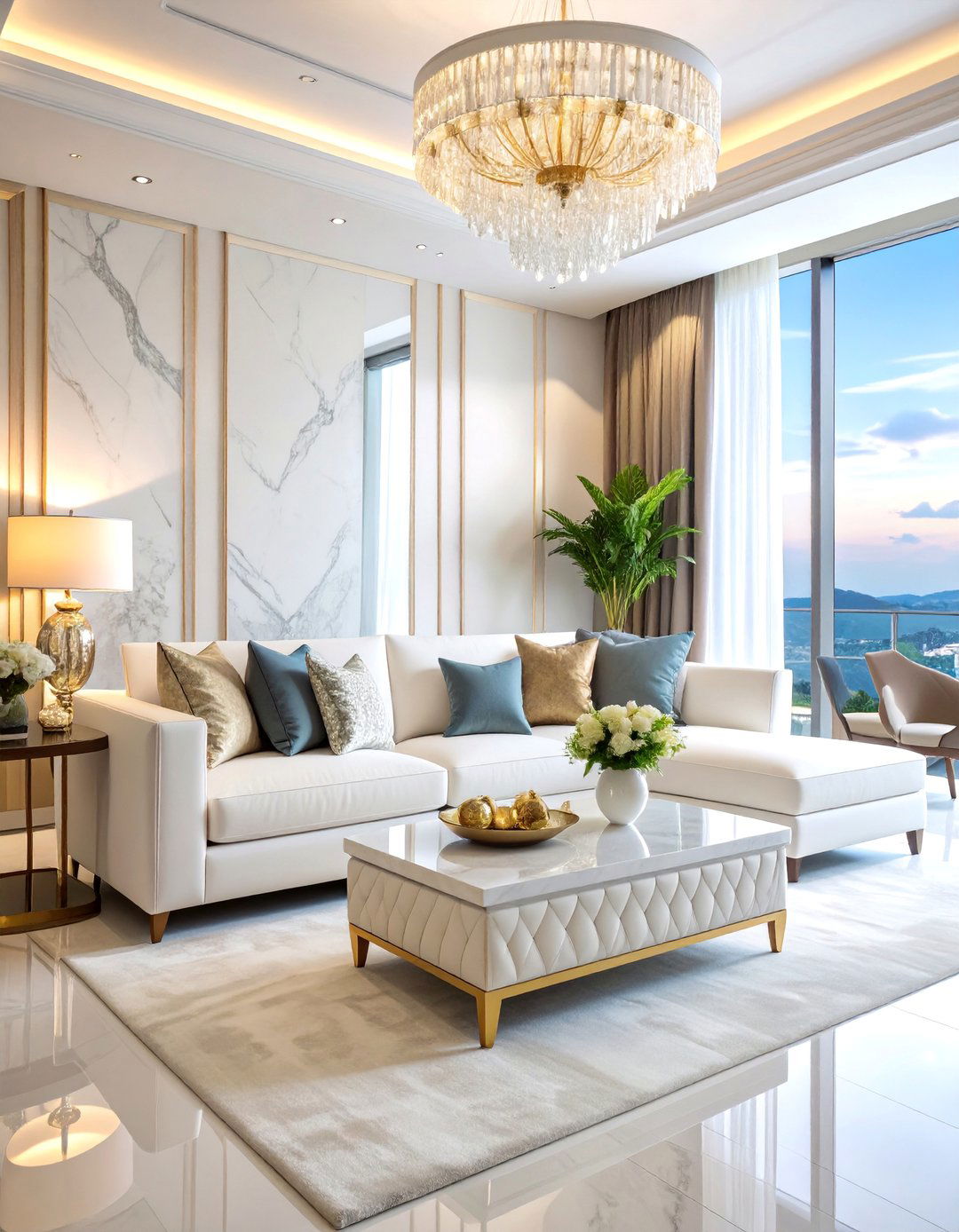 White Sofa Luxury Hotel Suite Elegance - 25 White Couch Living Room Ideas