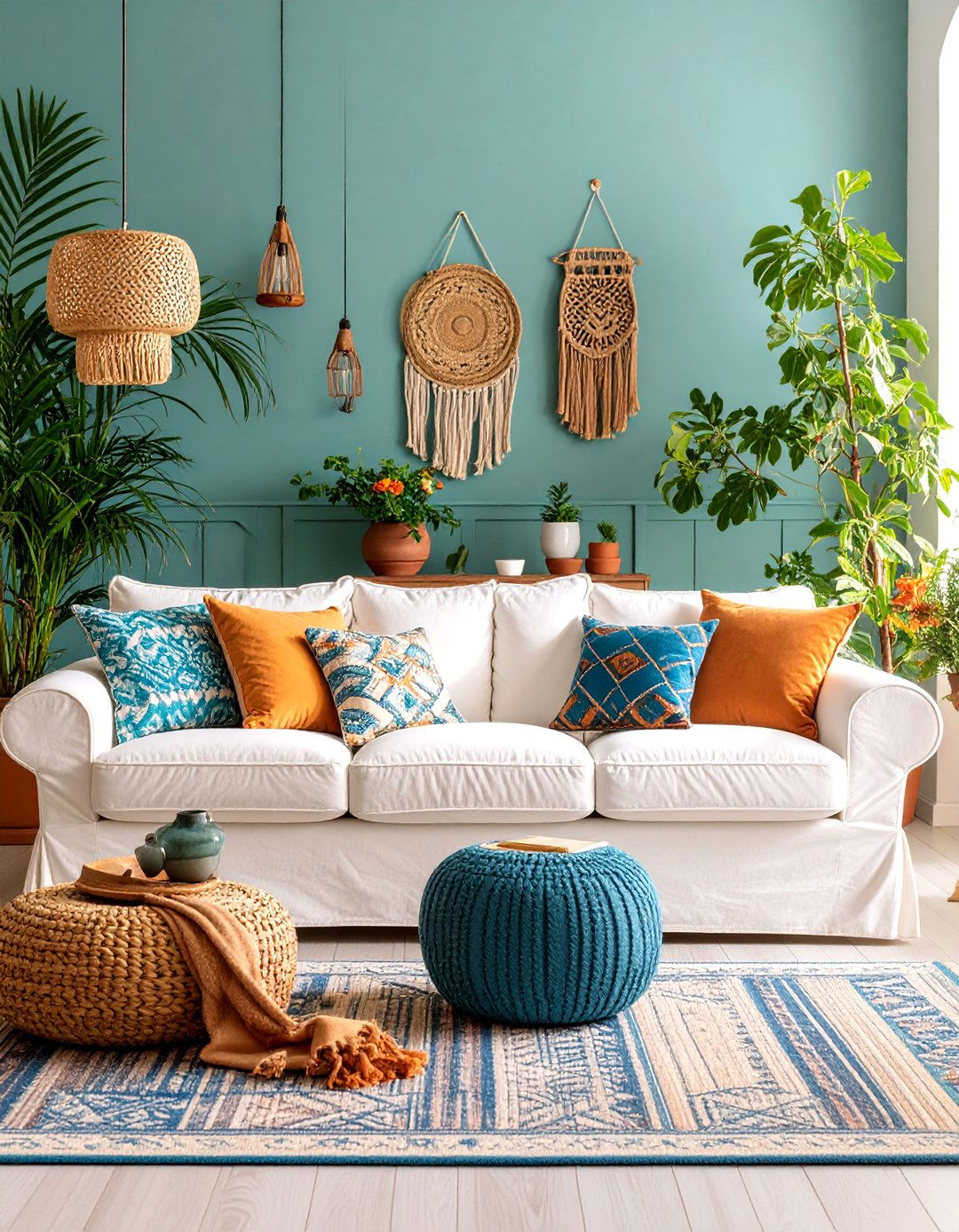 White Sofa Mediterranean Coastal Villa Aesthetic - 25 White Couch Living Room Ideas
