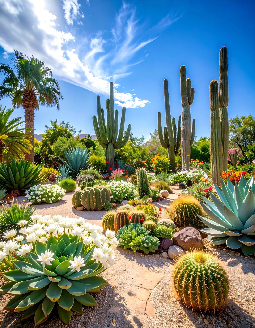 White Succulent Garden for Low Water Environments - 25 White Garden Design Ideas