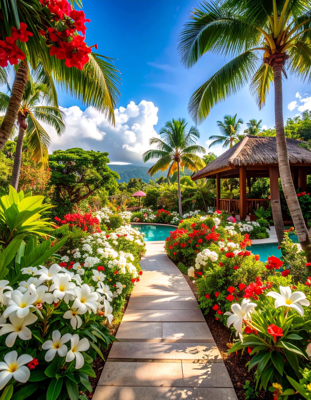 White Tropical Garden for Warm Climate Zones - 25 White Garden Design Ideas
