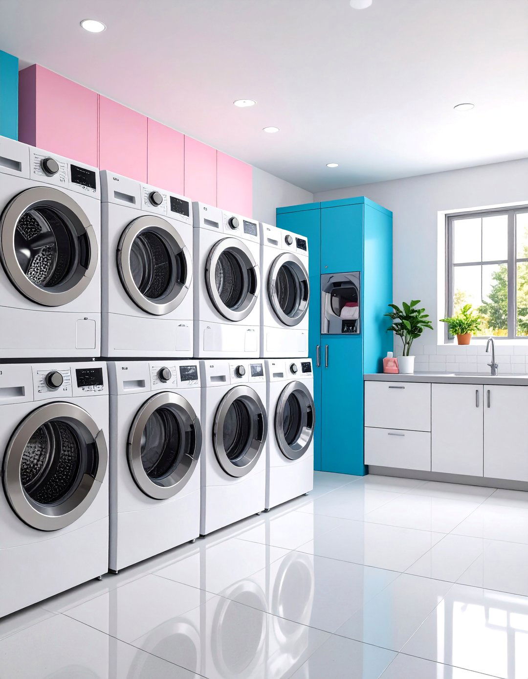 White Utility Room with Professional Grade Organization - 25 White Laundry Room Ideas