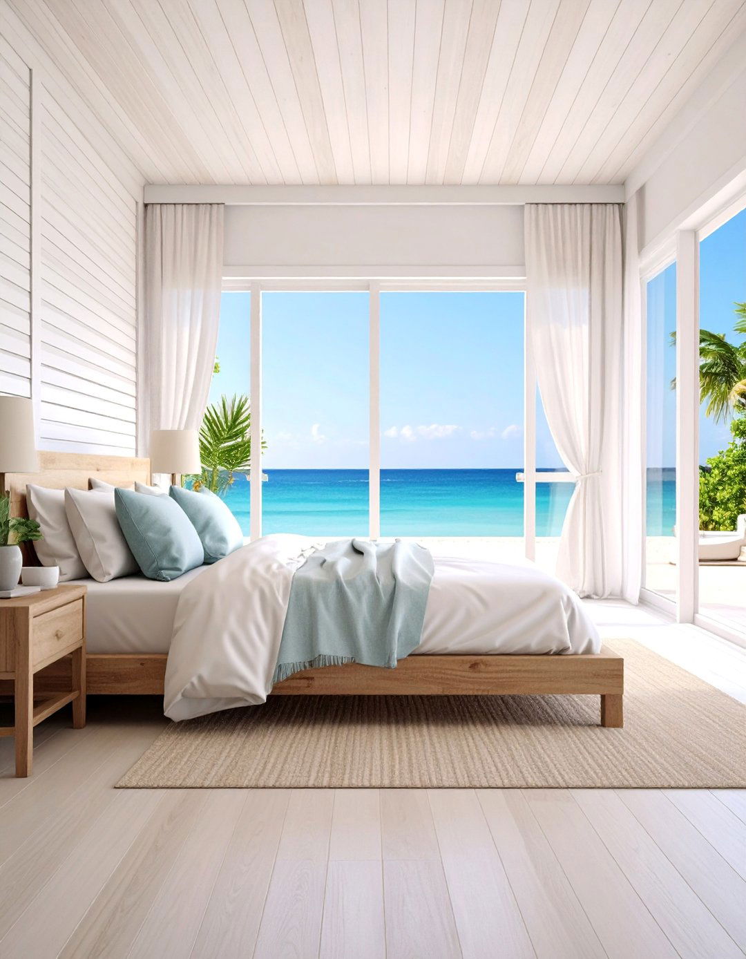 White Washed Coastal Slat Wall Design - 25 Wood Slat Accent Wall Ideas
