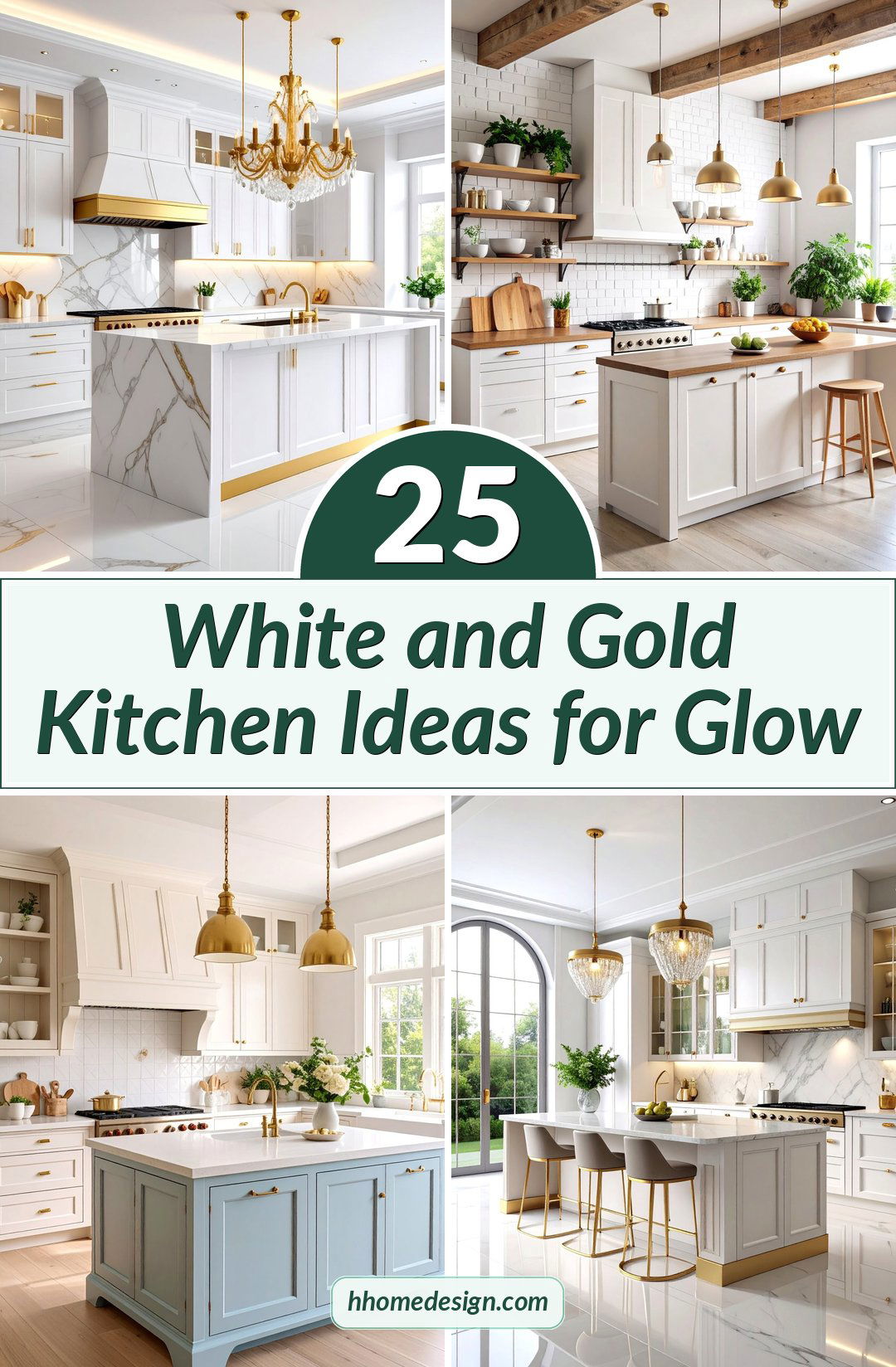 25 White and Gold Kitchen Ideas for Glow