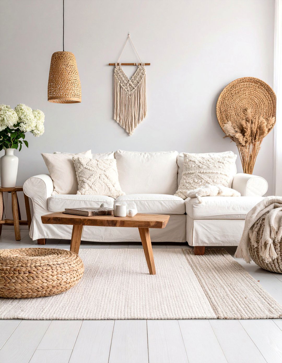 White on White Living Room with Textured Layers - 25 Shabby-chic Style Living Room Ideas