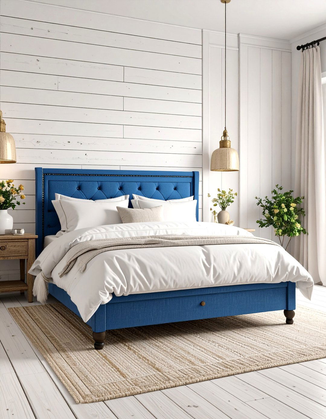 Whitewashed Shiplap Beach Cottage Bedroom - 25 Boho Beach Bedroom Ideas