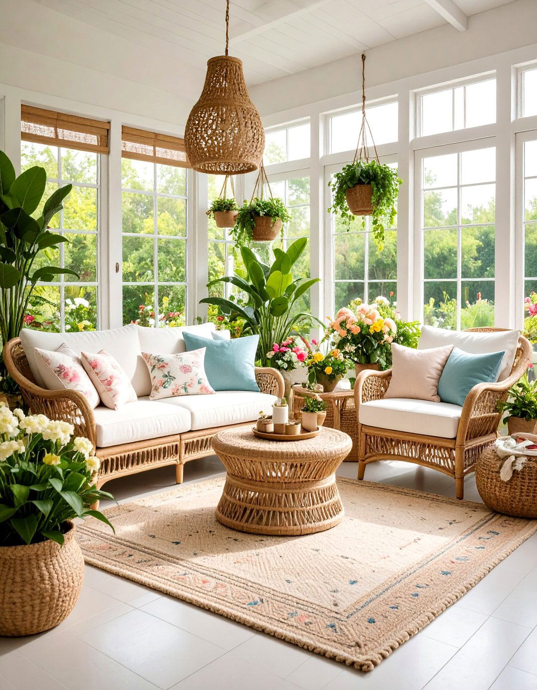 Wicker Sunroom Paradise - 25 1990s Interior Design Ideas