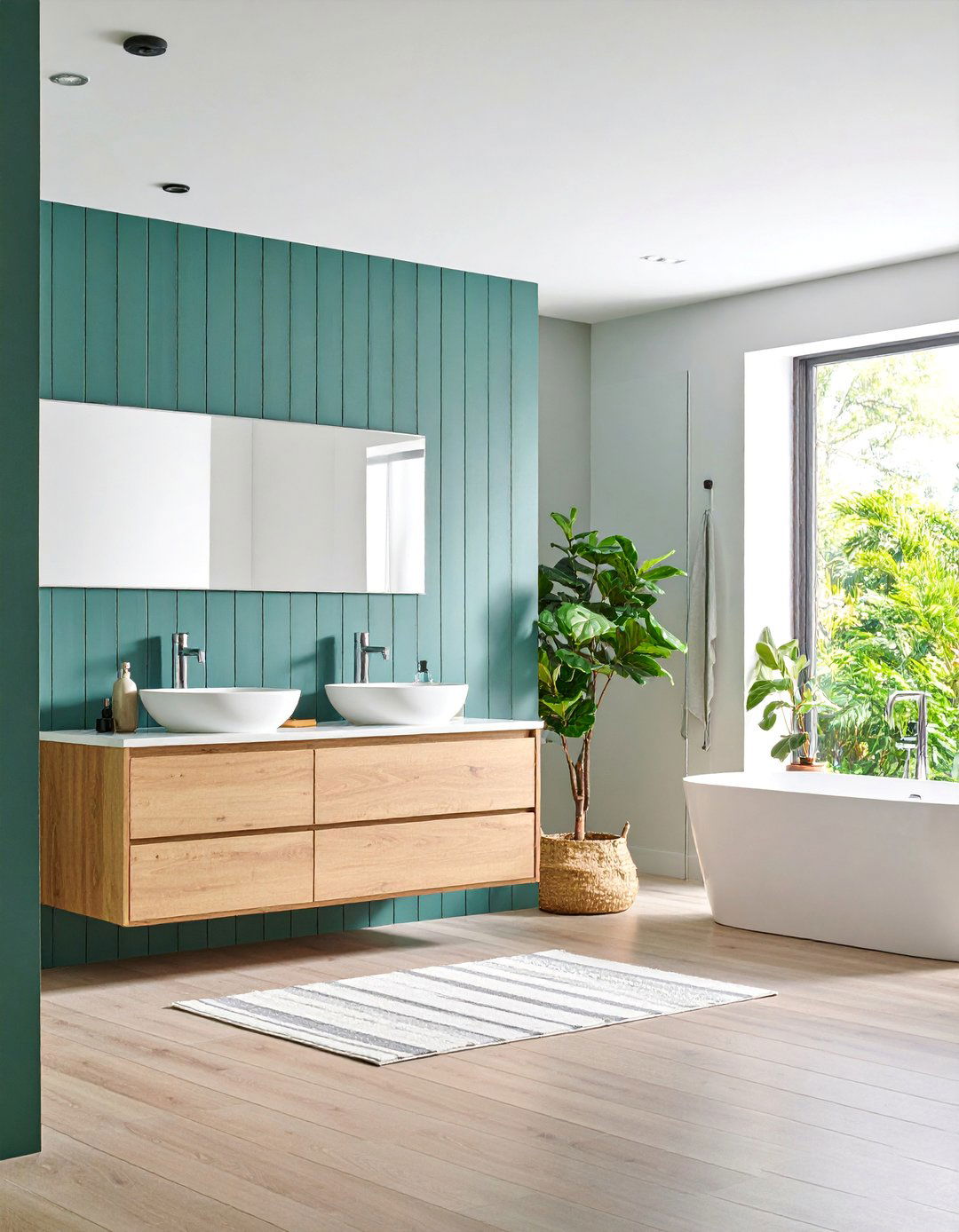 Wide Plank Beadboard Statement - 25 Beadboard Bathroom Ideas