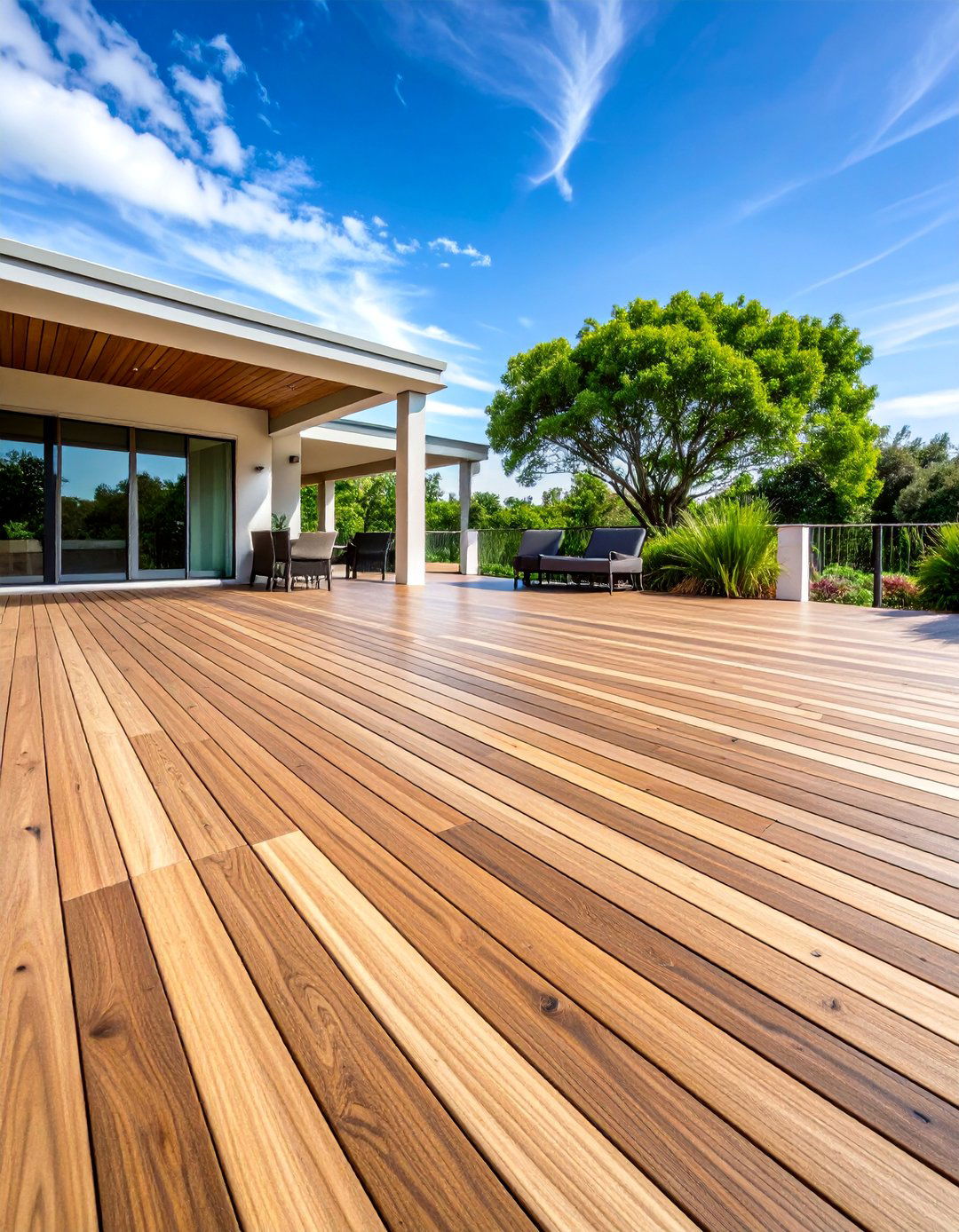 Wide Plank Hardwood Deck Design - 25 Deck Flooring Ideas