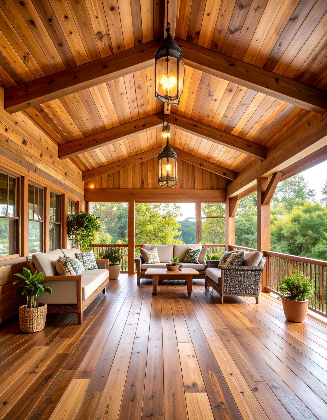 Wide Plank Vinyl Wood Look Ceiling - 25 Vinyl Porch Ceiling Ideas