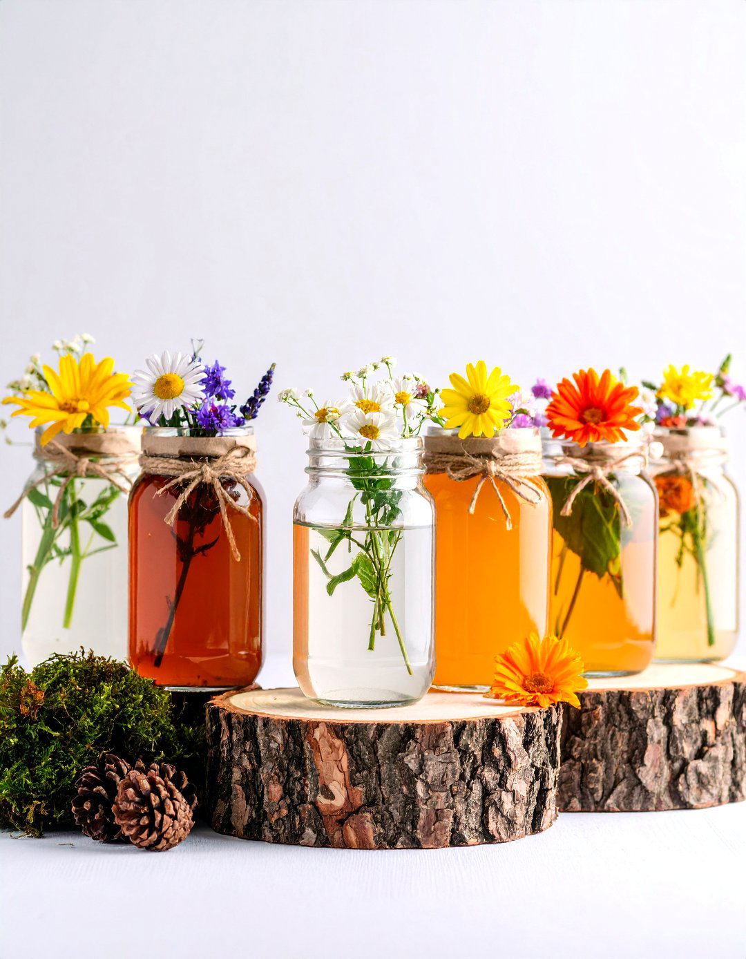 Wildflower Mason Jar Garden Theme - 25 Mason Jar Wedding Centerpieces