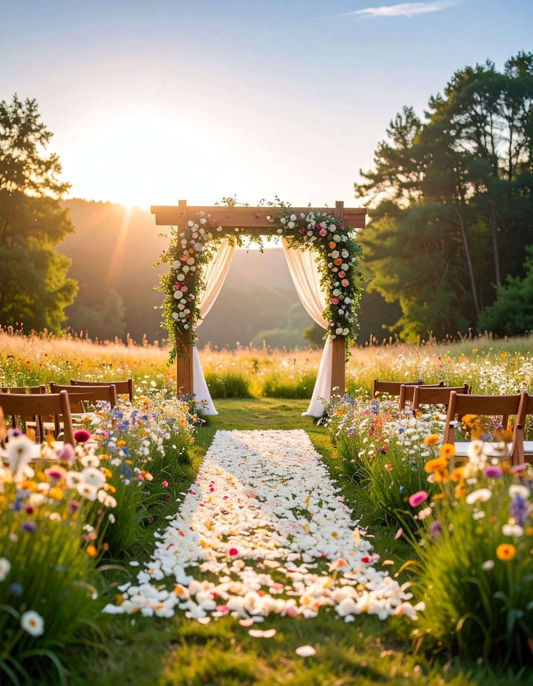 Wildflower Meadow Ceremony Setting - 25 Western Wedding Ideas