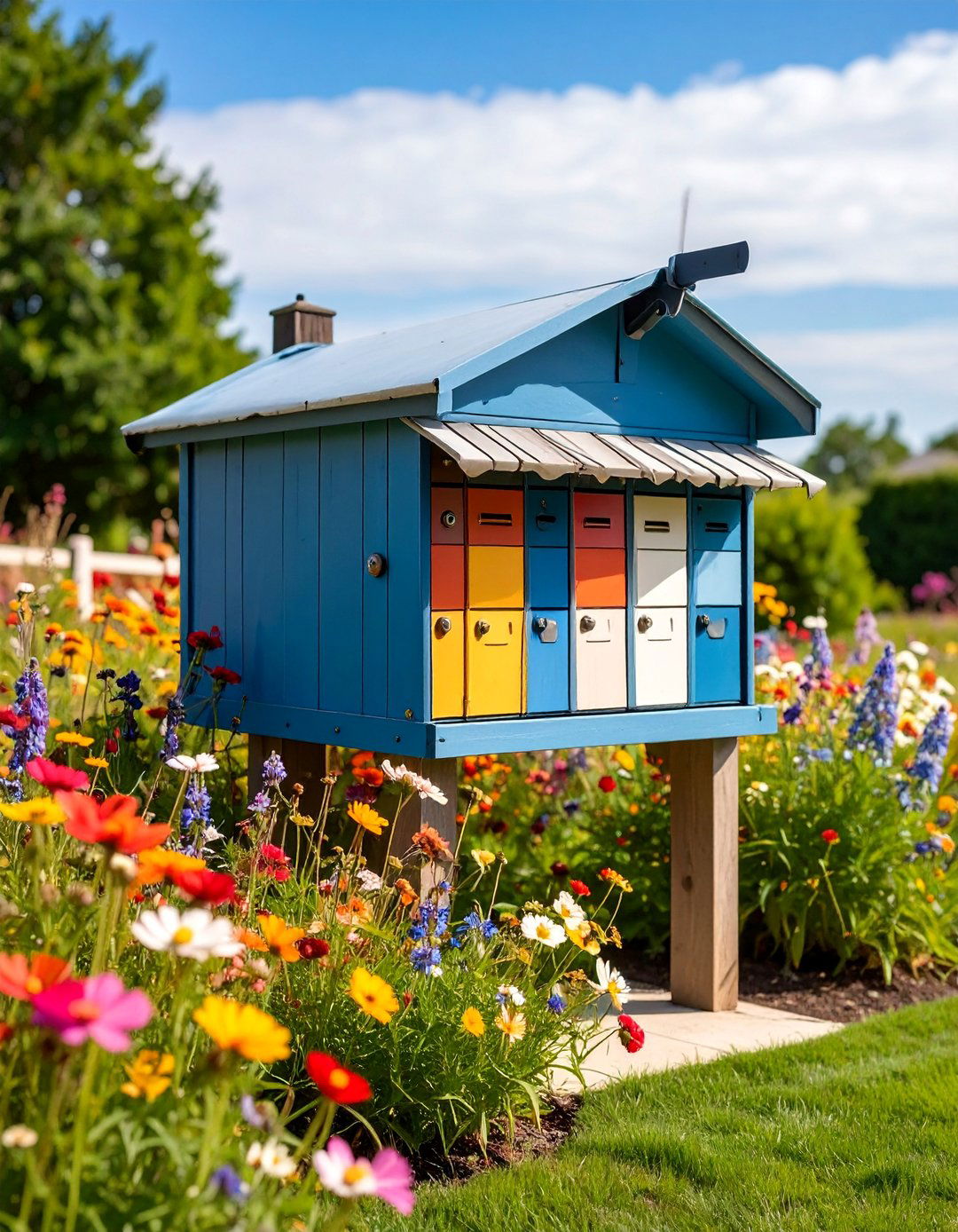 Wildflower Prairie Mailbox Meadow - 25 Mailbox Landscaping Ideas