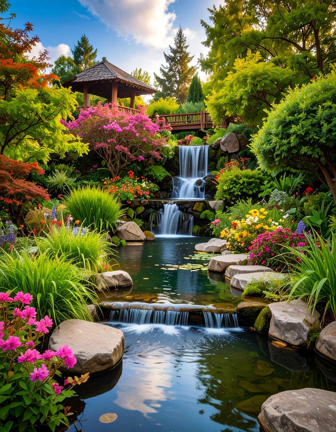 Wildlife Habitat Waterfall with Native Plants - 25 Small Pond Ideas With Waterfalls