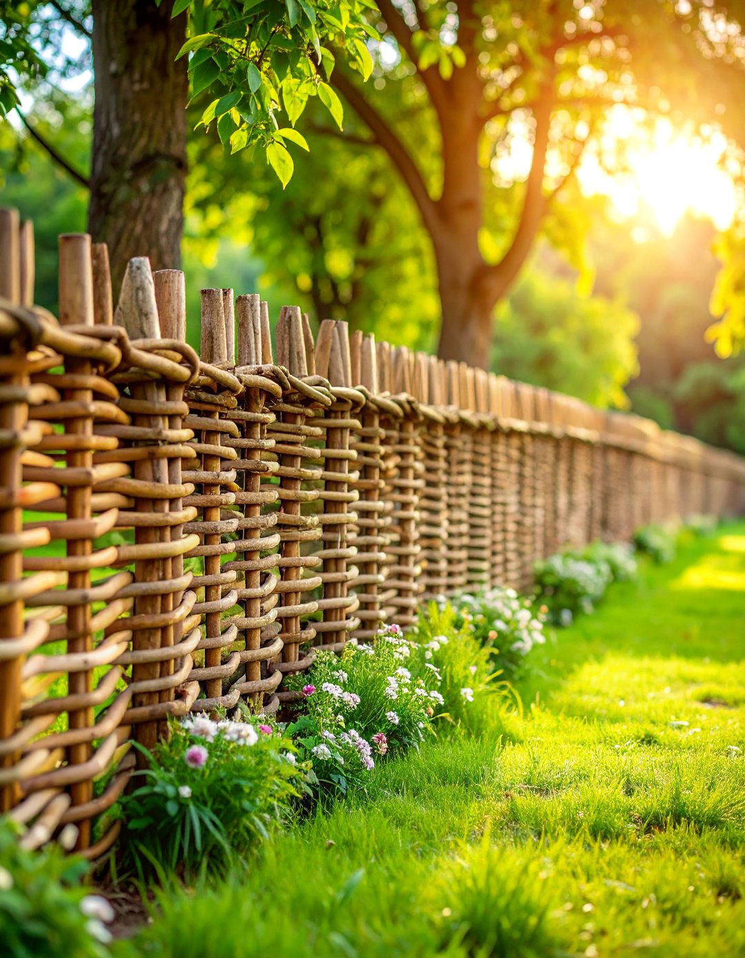 Willow Hurdle Panel Fencing - 25 Garden Screening Ideas