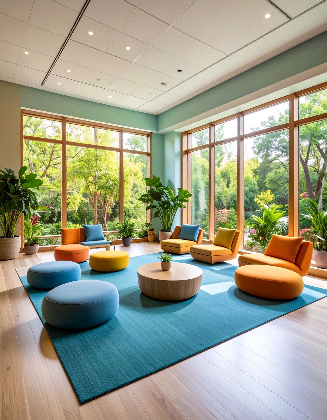 Window Focused Nature Office with Outdoor Connection - 25 Therapist Office Decor Ideas