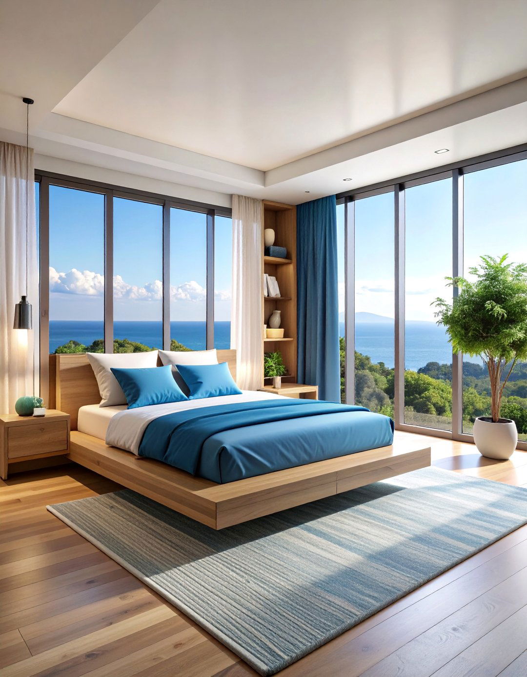 Window Seat Bed Nook with Panoramic Views - 25 Bed Nook Ideas