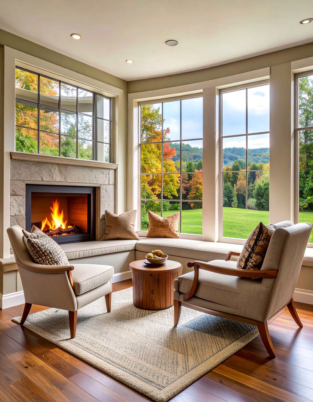 Window Seat Fireplace Seating Combination - 25 Fireplace Seating Ideas