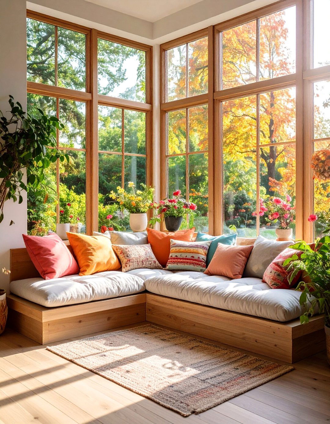 Window Seat Landing with Natural Light - 25 Stair Landing Ideas