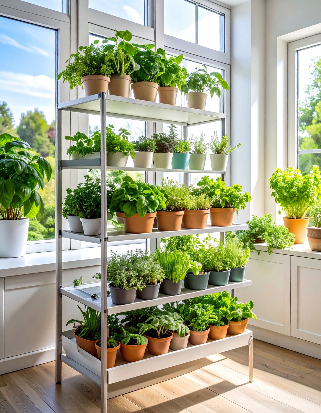 Window Sill Herb Garden with Storage Integration - 25 Small Kitchen Storage Ideas