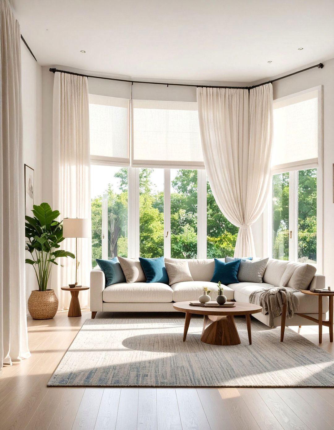 Window Treatment Focal Design - 25 Transitional Living Room Ideas