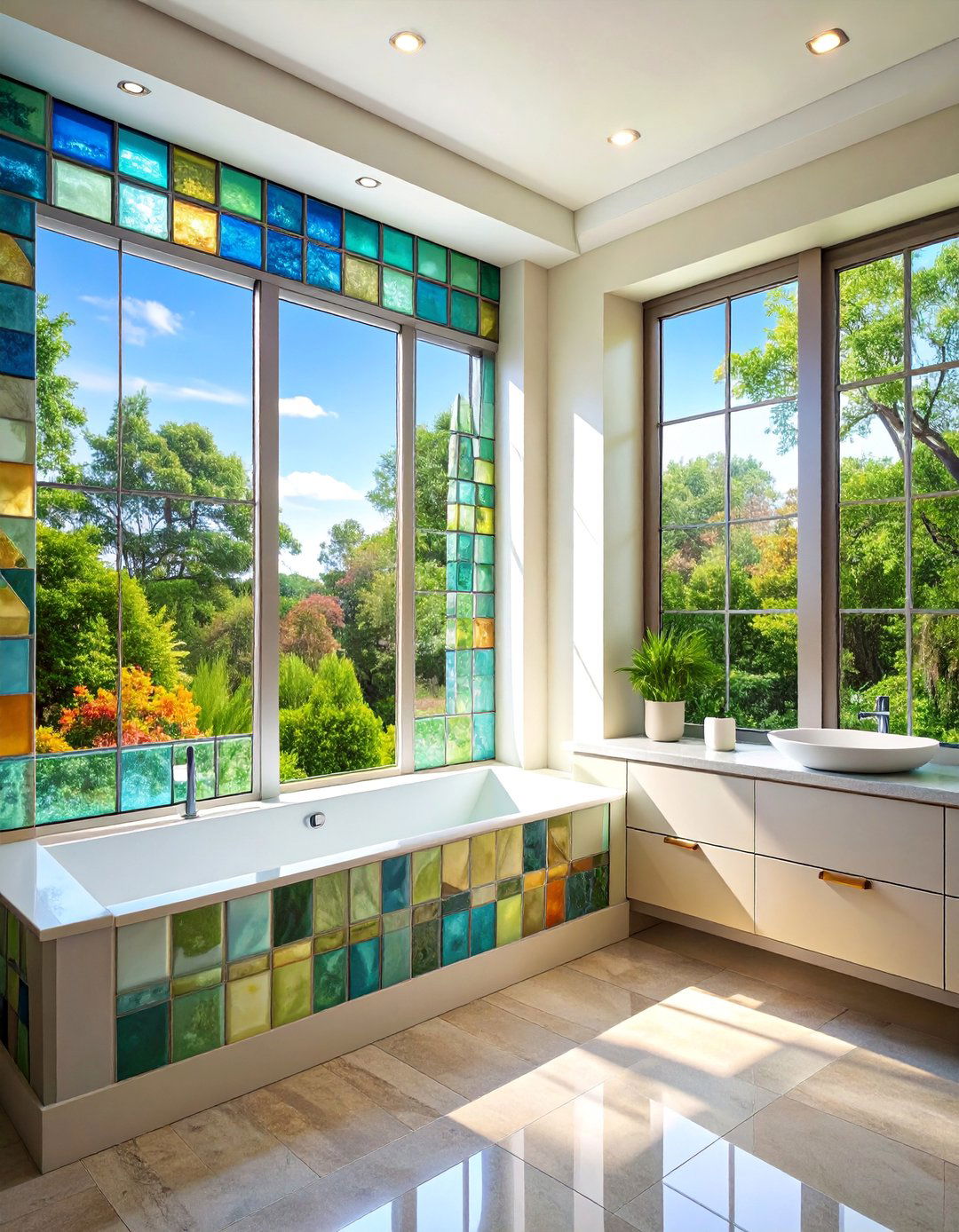 Window Trim with Glass Block Accents - 25 Window Trim Ideas