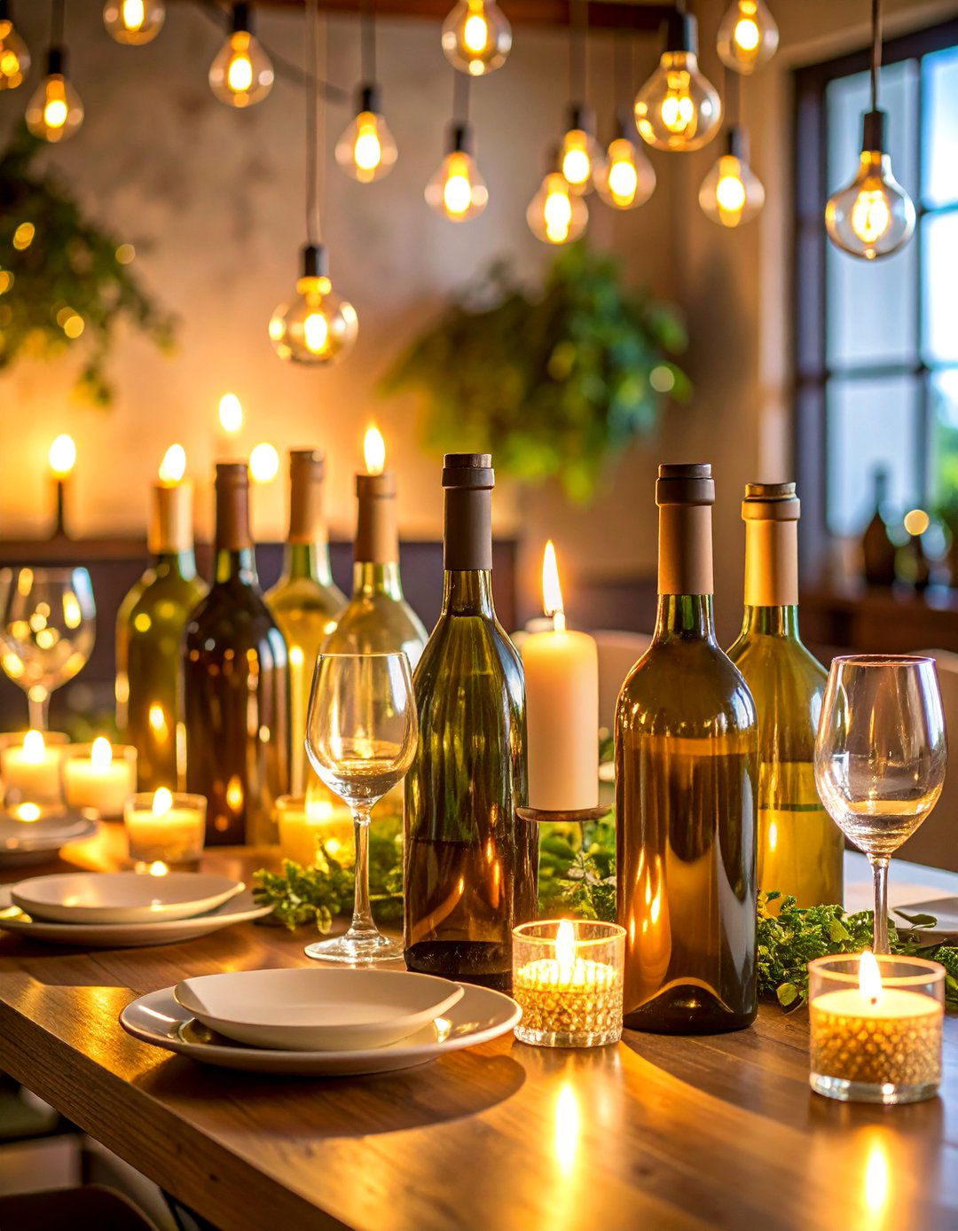 Wine Bottle Candle Holder Centerpiece - 25 Centerpiece Ideas