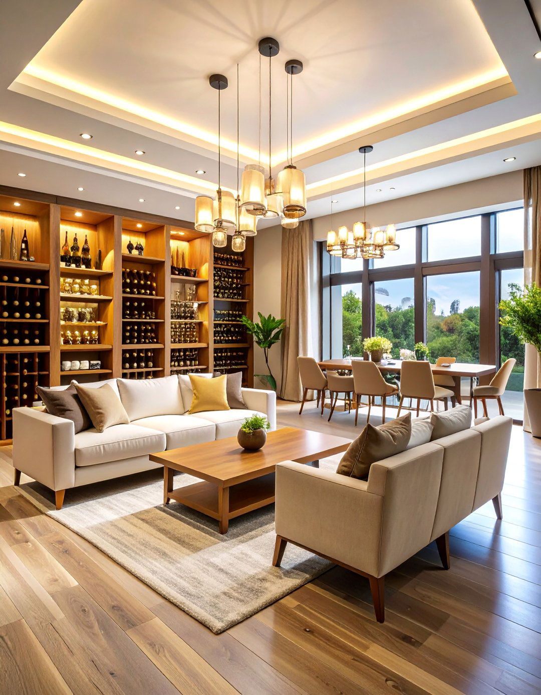 Wine Cellar Entertainment Hub - 25 Condo Interior Design Ideas