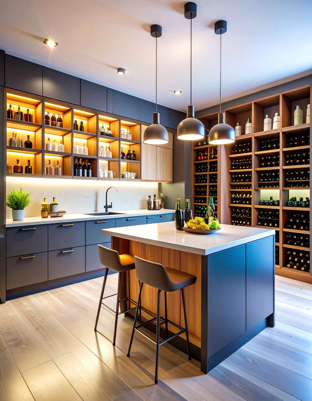 Wine Connoisseur Kitchen with Integrated Storage - 25 Luxury Kitchen Ideas